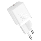 Baseus GaN5 USB-C 30W Wall Charger with Baseus Dynamic 3 USB-C 100W 1m Cable - White