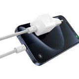 Baseus GaN5 USB-C 30W Wall Charger with Baseus Dynamic 3 USB-C 100W 1m Cable - White