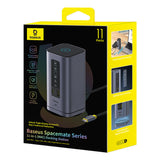 Baseus Spacemate hub USB-C 11in1 docking station 3xHDMI 4K 60Hz + 2xUSB-A (10Gb/s) + 1xUSB-C (10Gb/s) + RJ45 + 2xUSB-A (480Mb/s) + 1xUSB-C (PD) + 1xMinijack 3.5mm - gray