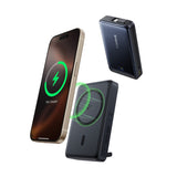 Baseus Nomos 10000mAh 30W Qi2 Power Bank with MagSafe Compatible Stand with Built-in USB-C Cable - Black