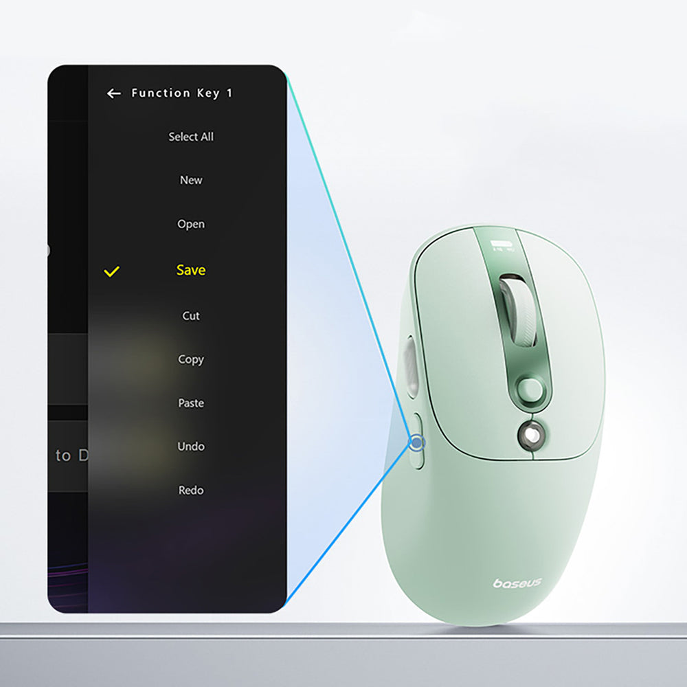Baseus Editor Wireless Computer Mouse with 800mAh Battery and Battery Status Indicator - Green