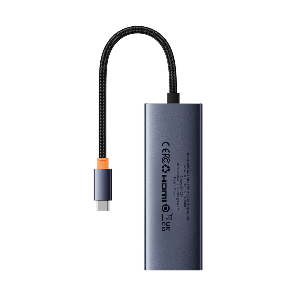 Baseus UltraJoy Series 5in1 Hub USB-C to 1x HDMI4K@30Hz+ 4 x USB-A 3.0 - gray