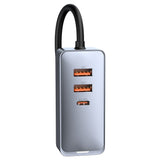 Baseus Share Together PPS Multi-port Fast charge Car Charger with Extension Cord 2U+2C 120W Space Gray