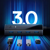 Baseus PioneerJoy 4xUSB-A 3.0 USB-C Hub - Gray