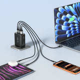Tech-Protect NC200W-GaN 4-port 200W vægoplader - sort