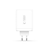 Tech-Protect NC200W-GaN 4-port 200W vægoplader - hvid