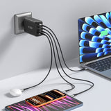 Tech-Protect NC240W-GaN 4-port 240W vægoplader - sort