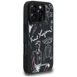 Karl Lagerfeld Grained Pattern & Logo MagSafe Case til iPhone 16 Pro Max - sort