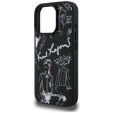 Karl Lagerfeld Grained Pattern & Logo MagSafe Case til iPhone 16 Pro Max - sort