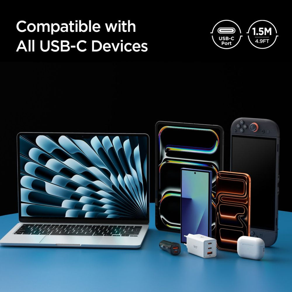 Spigen Essential EB24015CC USB-C / USB-C 240W 150cm Kabel - sort