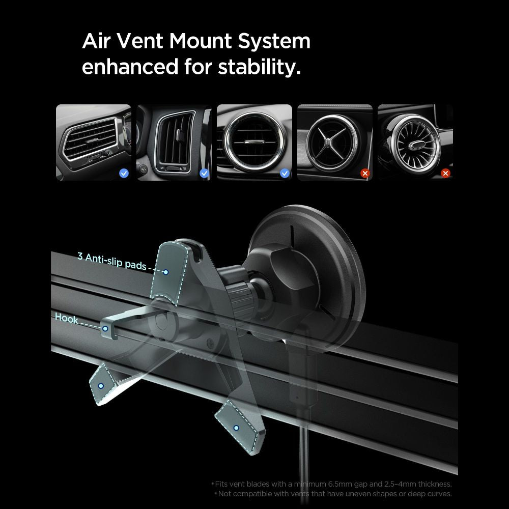 Spigen EV15MAQ Essential Qi2 MagSafe Car Air Vent Holder - sort