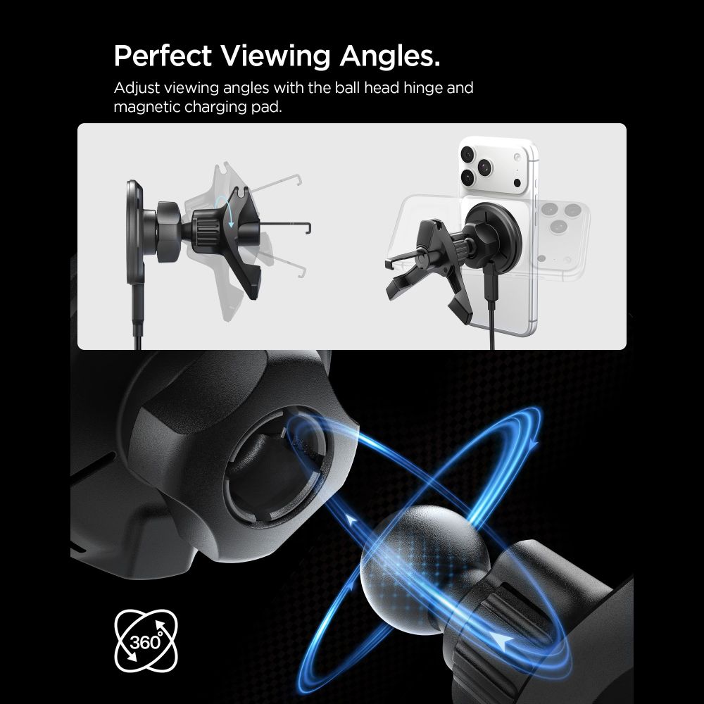 Spigen EV15MAQ Essential Qi2 MagSafe Car Air Vent Holder - sort