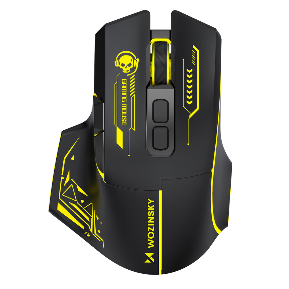 Wozinsky WMGB-1181 Wireless Optical Gaming Mouse 3200 DPI with Built-in Battery and Backlight - Black and Yellow