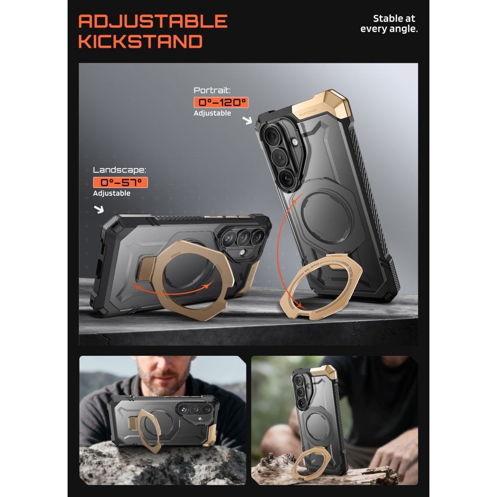 Supcase UB Grip Mag MagSafe Case til Samsung Galaxy S26 - sort og brun