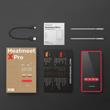Meatmeet X Pro Kitchen Thermometer with Bluetooth/WiFi App for Grill, Oven, Smoker - Black