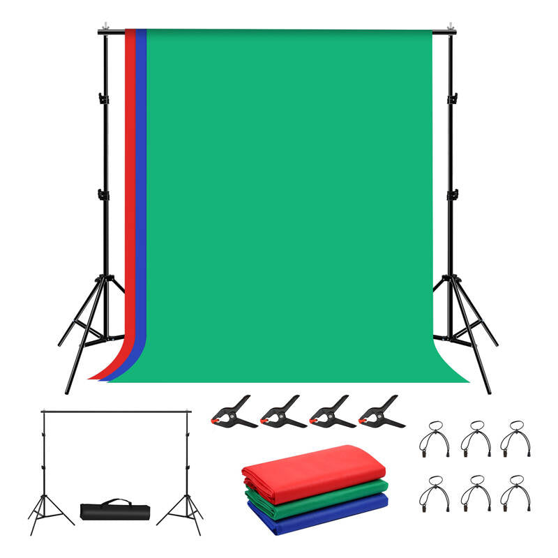 Foto studio baggrund støtte Puluz 2x2m + Baggrunde 3 stykker PKT5204