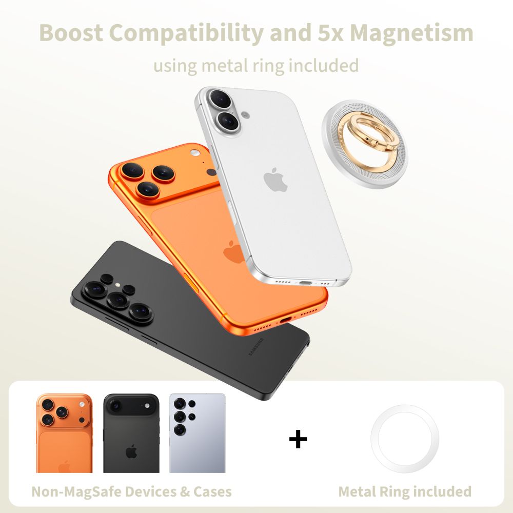 Tech-Protect MMR700 Lamano MagSafe Magnetisk Telefonholder - Grå og Guld
