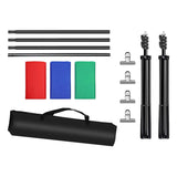 Puluz 2x3m foto baggrunds sæt / stand + foto baggrunde 3 stykker PKT5205