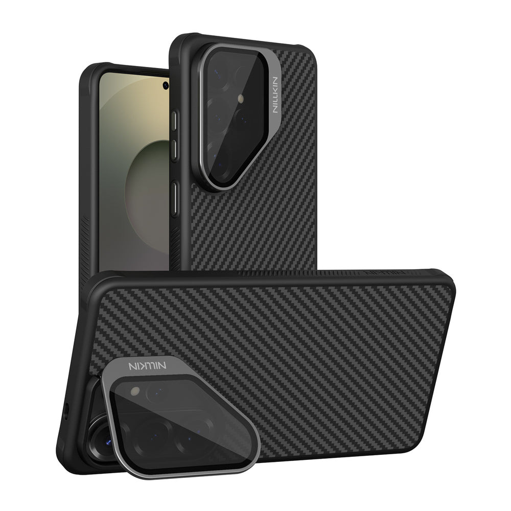 Nillkin CarboProp Magnetisk Case med Kamera Cover og Stand Kompatibel med MagSafe til Samsung S26 Ultra - Sort