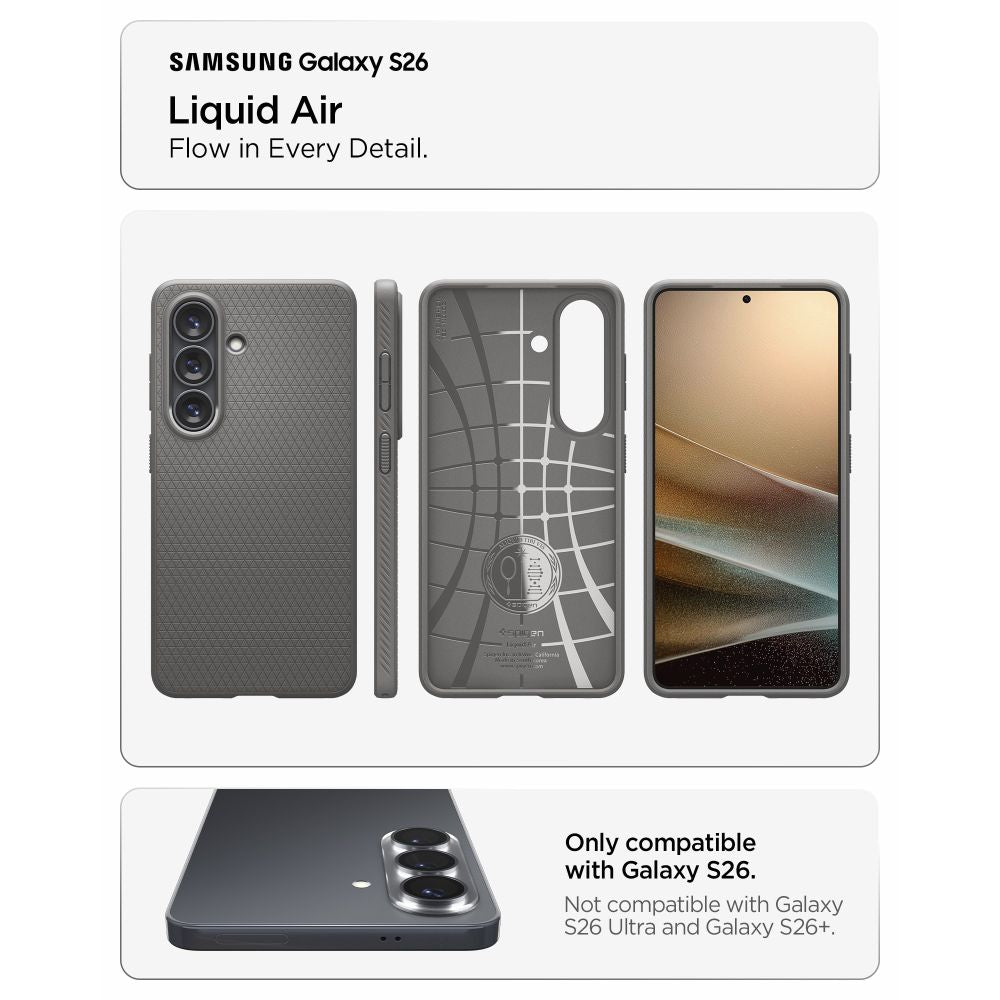 Spigen Liquid Air Case til Samsung Galaxy S26 - Grå