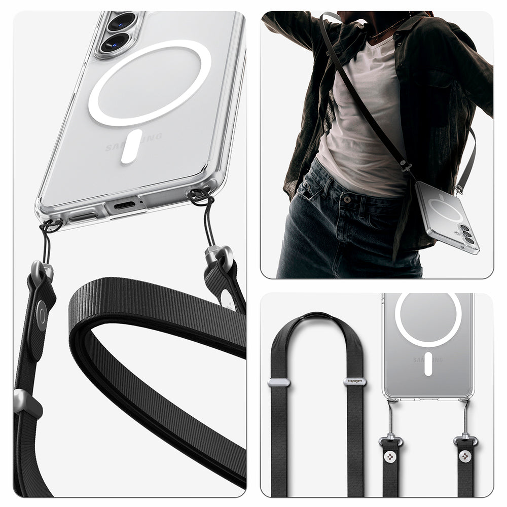 Spigen Ultra Hybrid Mag MagSafe Case til Samsung Galaxy S26+ - Klar og hvid