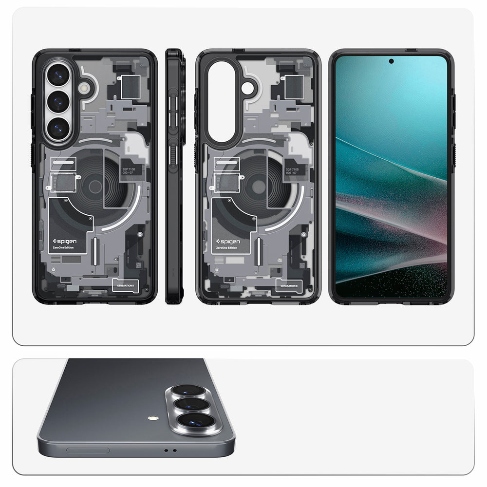Spigen Ultra Hybrid Mag MagSafe Case til Samsung Galaxy S26+ Zero One - Clear Black