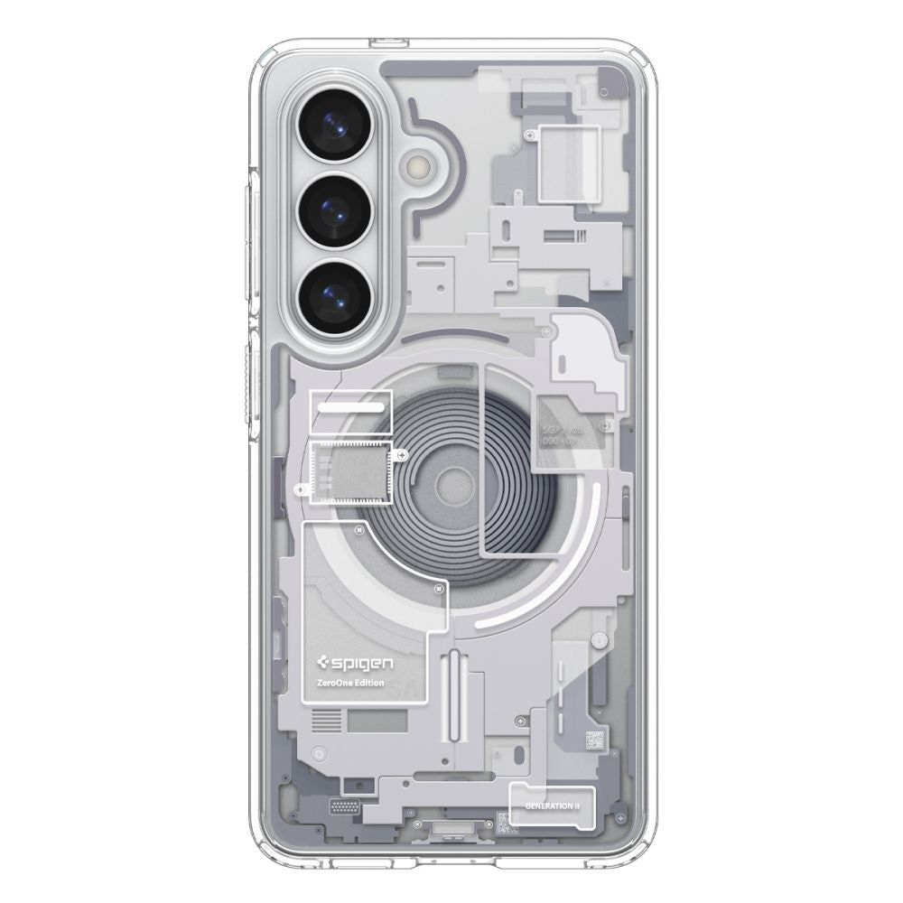 Spigen Ultra Hybrid Mag MagSafe Case til Samsung Galaxy S26+ Zero One - Klar og hvid