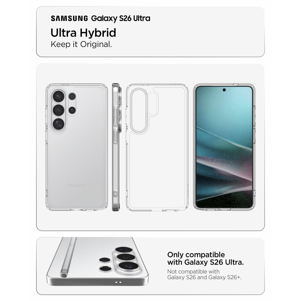 Spigen Ultra Hybrid Case til Samsung Galaxy S26 Ultra - Gennemsigtig