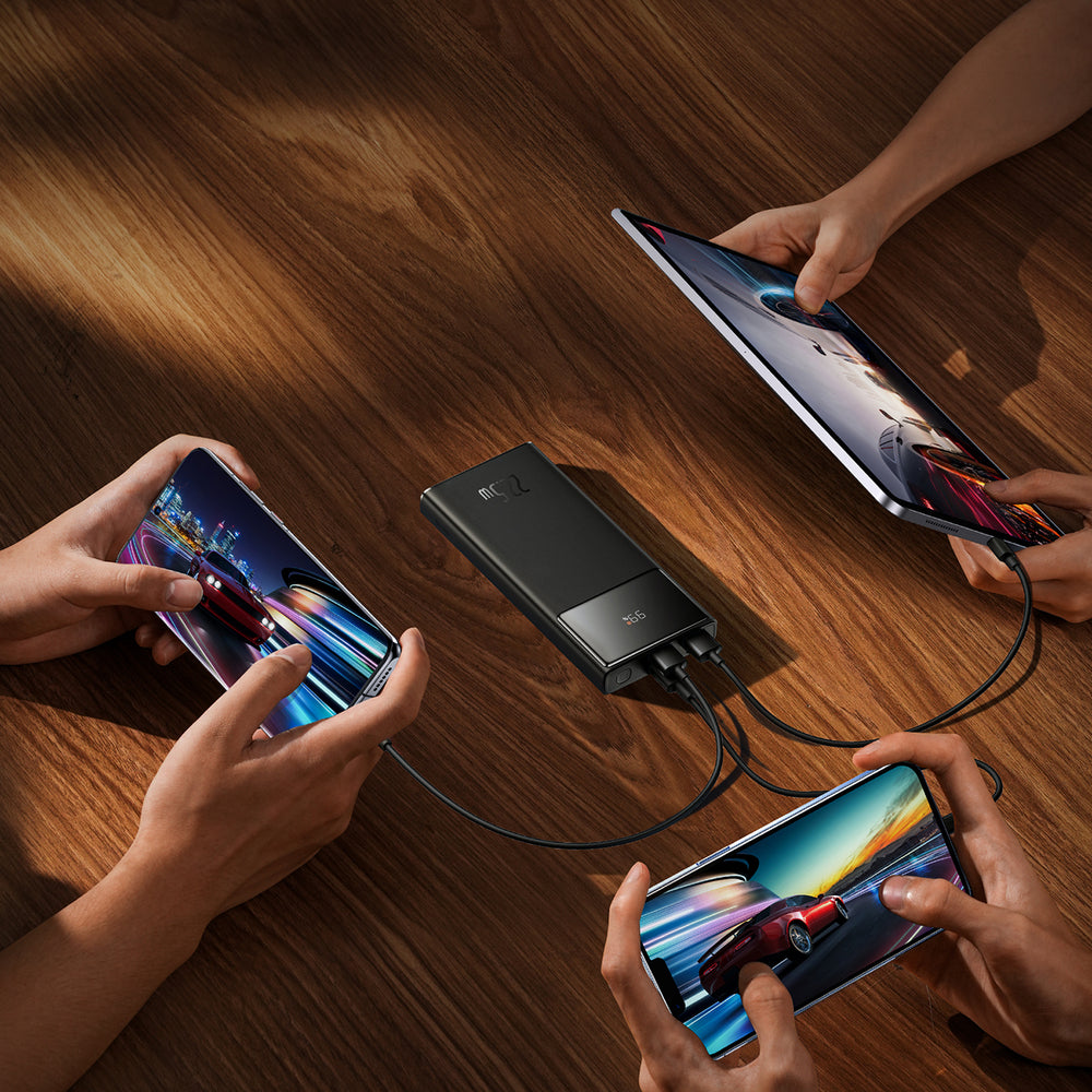 Baseus Star-Lord 10000mAh 22.5W Powerbank with Digital Display and 30cm USB-C 3A Cable - Black