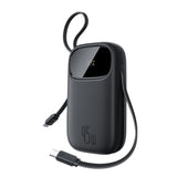 Baseus EnerFill FC31 QPow3 20000mAh 45W Power Bank with Digital Display with 2 Built-in USB-C Cables - Black