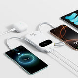 Baseus EnerFill FC31 QPow3 20000mAh 45W Power Bank with Digital Display with 2 Built-in USB-C Cables - White