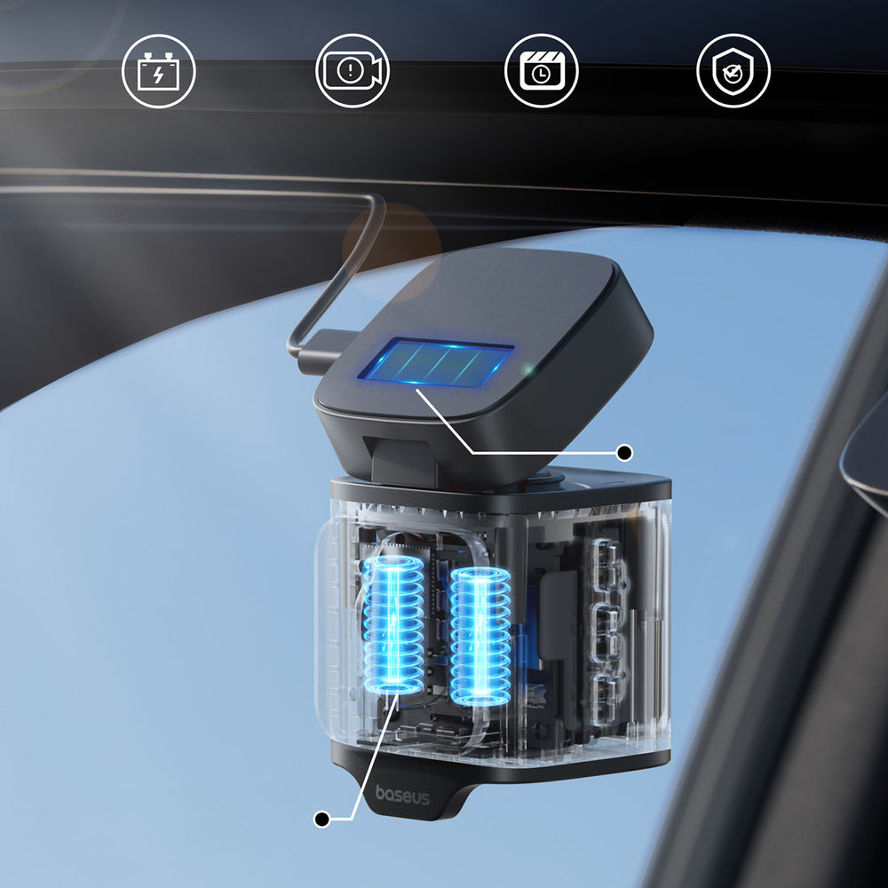 Baseus PrimeTrip VD1 Pro 4K Car Dash Cam with 1080p Rear Camera and Power Kit - Black