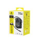 Baseus EnerCore CG11 70W 6-in-1 Travel Adapter with Retractable USB-C Cable - Black