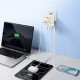 Baseus EnerCore CG11 70W 6-in-1 Travel Adapter with Retractable USB-C Cable - White