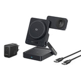 Baseus PicoGo AF21 3in1 Qi2.2 35W Wireless Charger with 45W EU Power Adapter and 1m USB-C Cable - Black