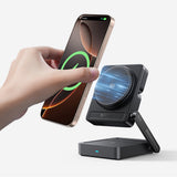Baseus PicoGo AF21 3-i-1 Qi2.2 35W Trådløs Oplader med 1m USB-C Kabel - Sort