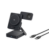 Baseus PicoGo AF21 3-i-1 Qi2.2 35W Trådløs Oplader med 1m USB-C Kabel - Sort