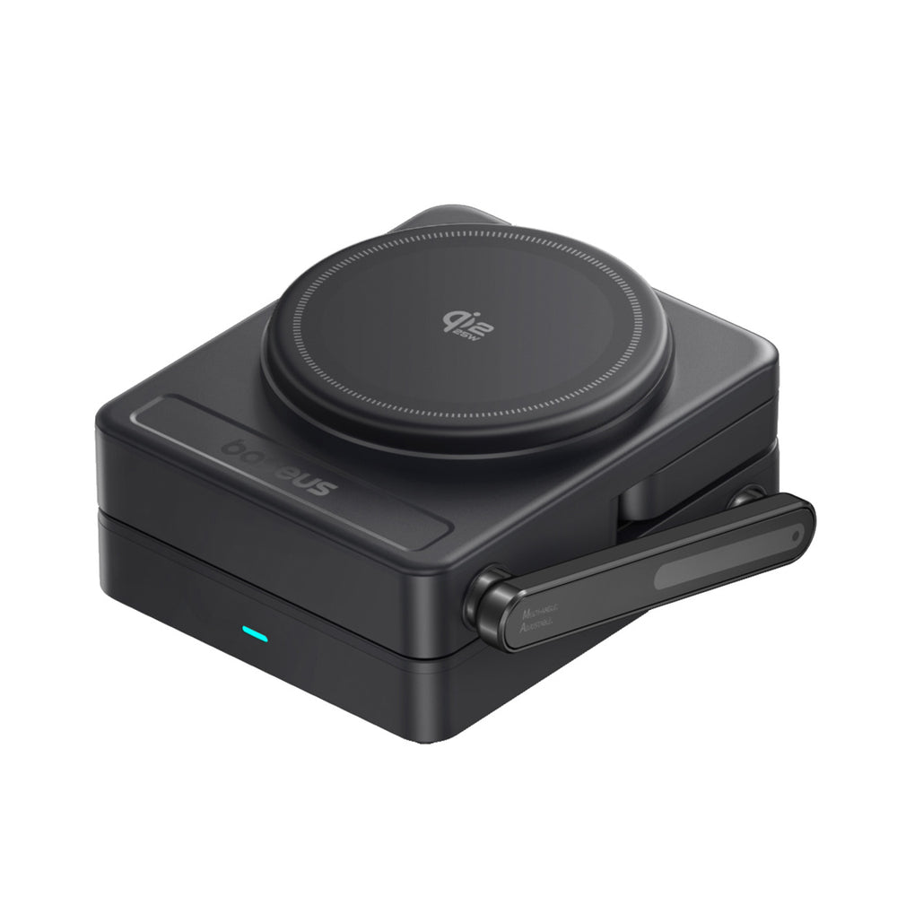 Baseus PicoGo AF21 3-i-1 Qi2.2 35W Trådløs Oplader med 1m USB-C Kabel - Sort