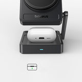 Baseus PicoGo AF21 3-i-1 Qi2.2 35W Trådløs Oplader med 1m USB-C Kabel - Sort