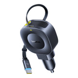 Baseus PrimeTrip VR2 45W + 45W Car Charger with Retractable USB-C Cable - Black