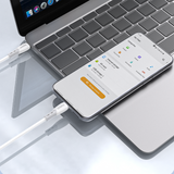 Dudao L25SC 60W USB-C - USB-C-kabel med blød silikone fløj 1m - hvid