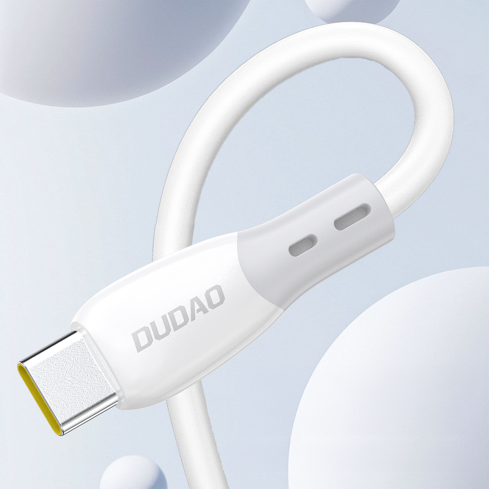 Dudao L25SC 60W USB-C - USB-C-kabel med blød silikone fløj 2m - hvid