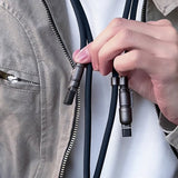 Dudao L20Max 65W 4-i-1-kabel med Lanyard USB-C til USB-C med Lightning og USB-A-adaptere - Blå
