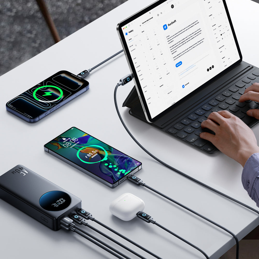 Joyroom JR-PBF02 Pro 20000 mAh 45W Powerbank med Digital Display 2x USB-A 2x USB-C - sort