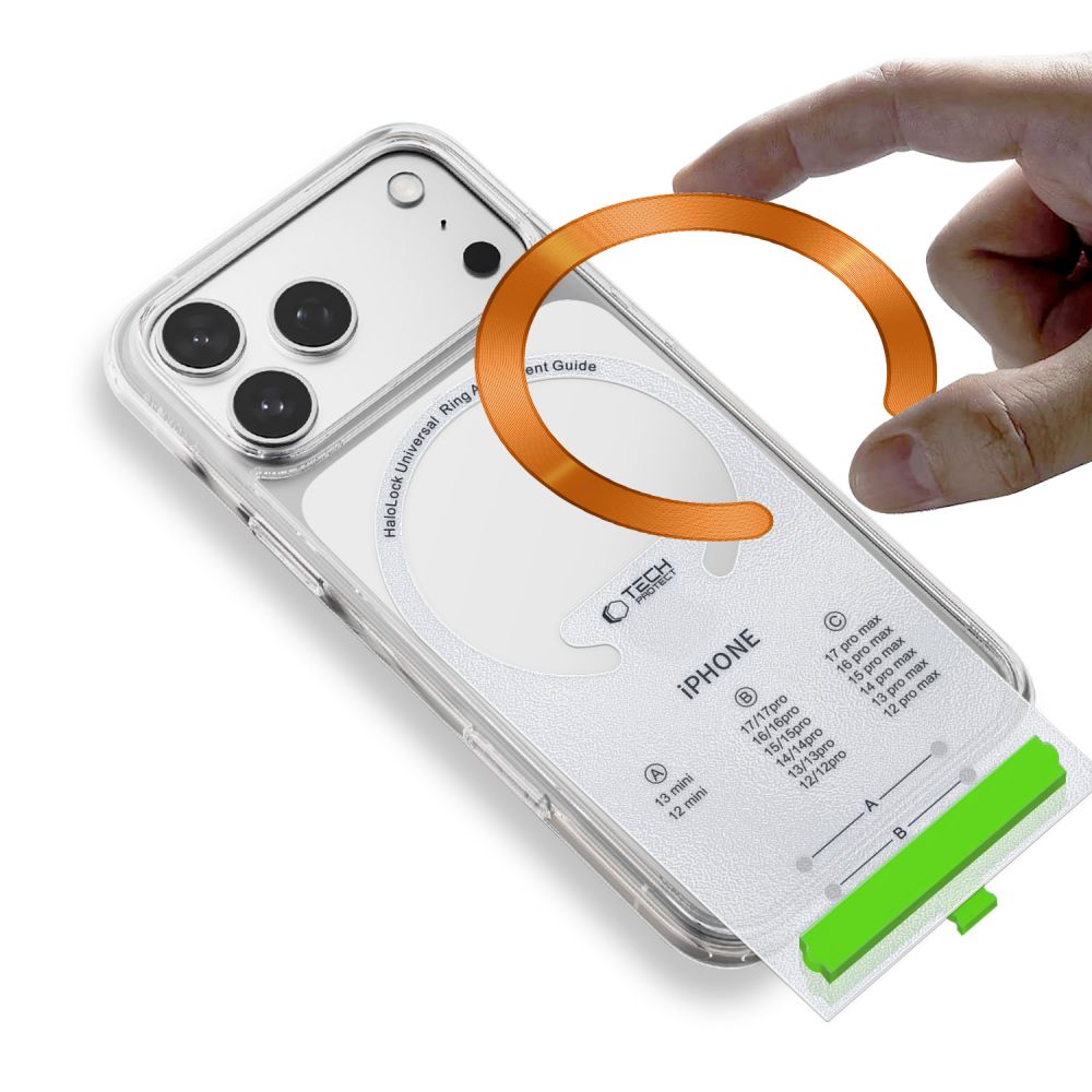 Tech-Protect MMP-210 MagSafe 2-pak magnetisk ring - orange / sort