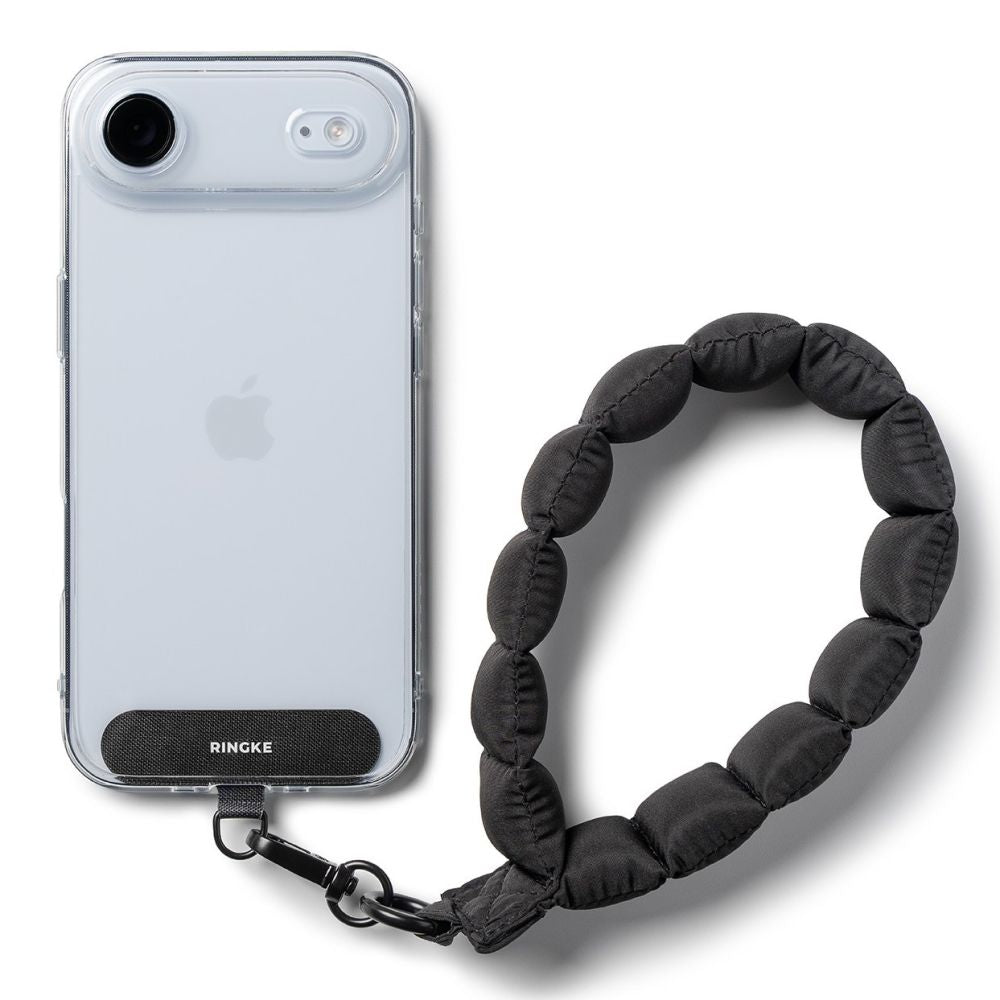 Ringke Holder & Puffer Hand Strap Phone Lanyard - sort