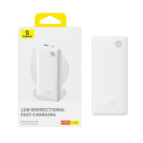 Baseus Airpow Lite 10000mAh 15W Power Bank with Baseus Simple USB-A - USB-C 30cm Cable - White
