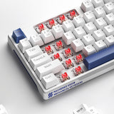 Machenike K500B-B87 Wired Mechanical Gaming Keyboard med baggrundsbelysning, rød switch - hvid