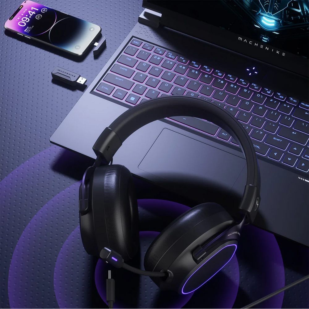 Machenike GX30PRO trådløse gaming-hovedtelefoner - sort
