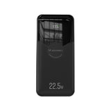 Wozinsky WFC-15B 20000mAh 22.5W PD20W Powerbank med indbygget Lightning og USB-C kabler - sort